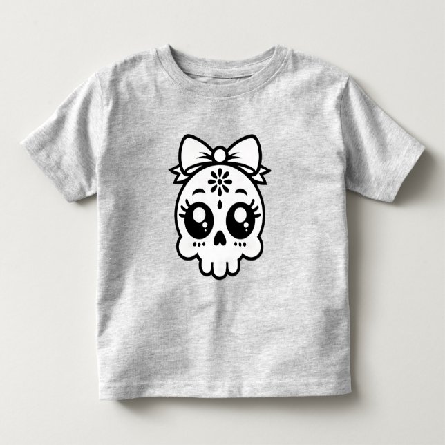 Schädel mit Bow Kleinkind T-shirt (Vorderseite)