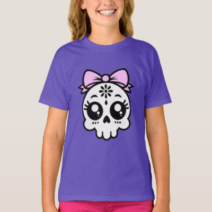 Schädel mit Bow T-Shirt