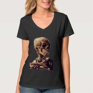 Schädel mit brennender Zigarette von Van Gogh T-Shirt