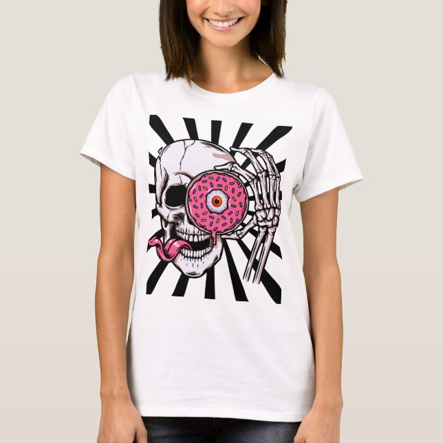 Schädel mit Donut-Auge T-Shirt (Vorderseite)