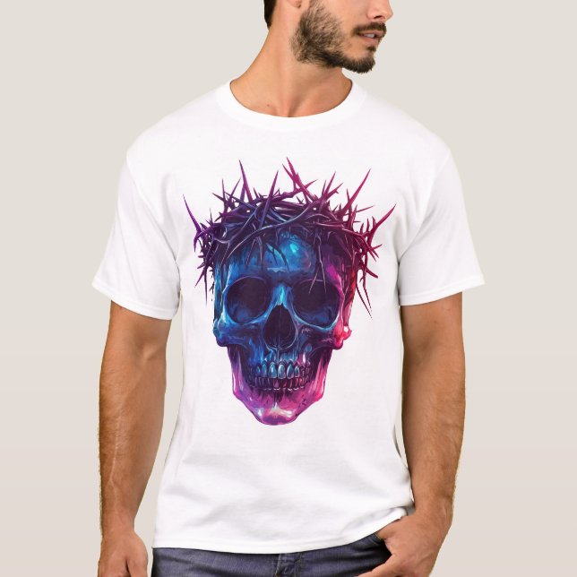 Schädel mit Dornenkrone T-Shirt (Vorderseite)