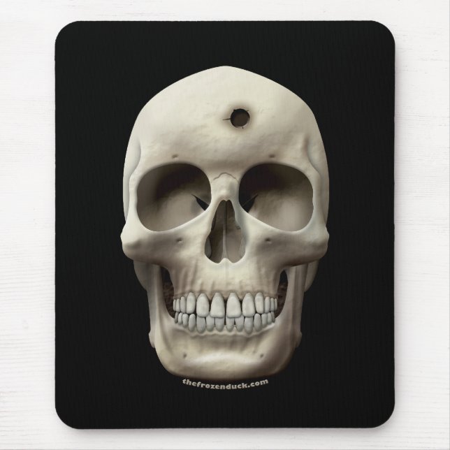 Schädel mit Einschussloch Mousepad (Vorne)
