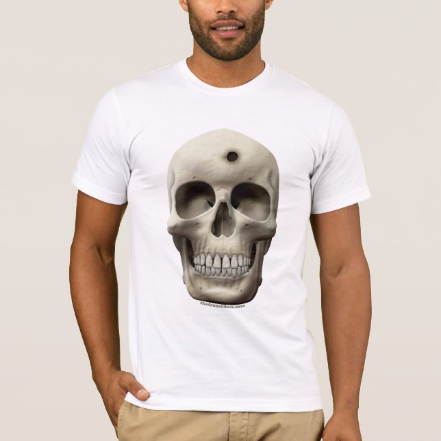 Schädel mit Einschussloch T-Shirt (Vorderseite)