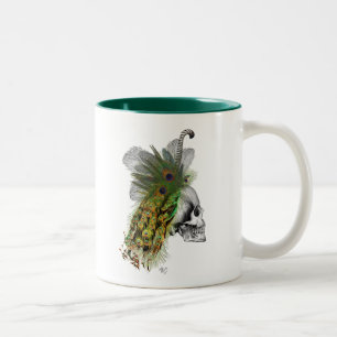 Schädel mit Feder Headress Zweifarbige Tasse