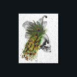 Schädel mit Federhaube Leinwanddruck<br><div class="desc">Mode und Figuration</div>