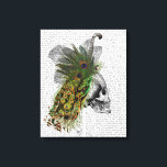 Schädel mit Federhaube Leinwanddruck<br><div class="desc">Mode und Figuration</div>