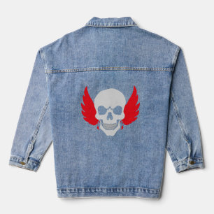 Schädel mit Flügel Jeansjacke