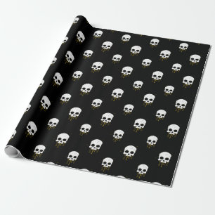 Schädel mit gelben Tropfen, Schleifpapier Geschenkpapier