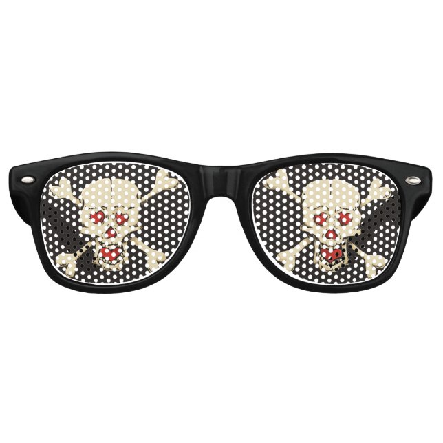 Schädel mit Herz Partybrille (Vorderseite)