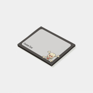 Schädel mit Herz Post-it Klebezettel