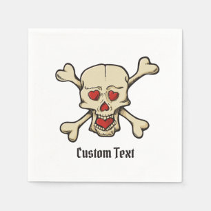 Schädel mit Herz Serviette