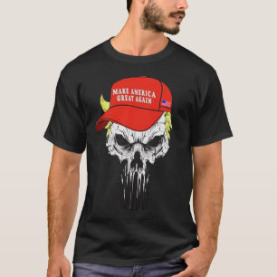 Schädel mit iconic Trumpf-Haarpräsidenten T - T-Shirt