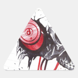 Schädel mit Kopfhörer-Design Dreieckiger Aufkleber