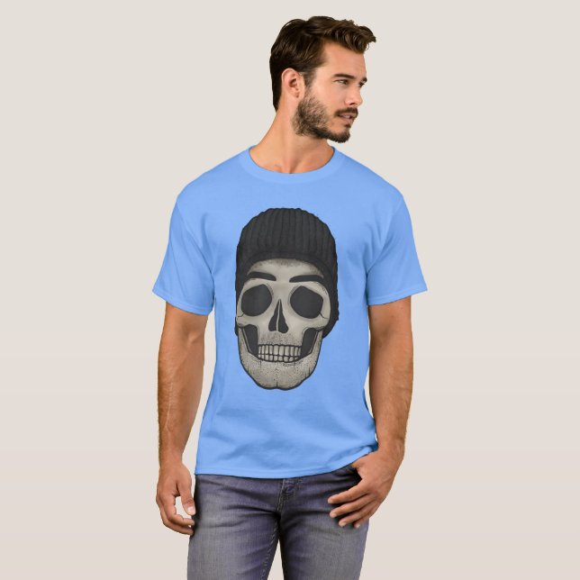 Schädel mit Mütze T-Shirt (Vorne ganz)