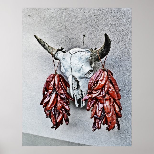 Schädel mit Ristras Poster (Vorne)