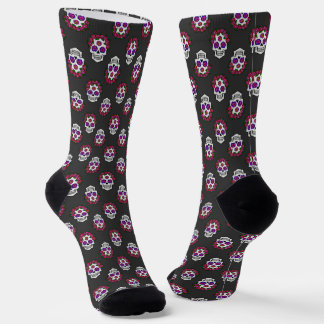 Schädel mit Rose Halloween Tag der Toten Socken