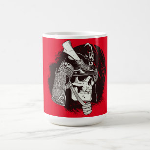 Schädel mit Samurai-Helm Kaffeetasse