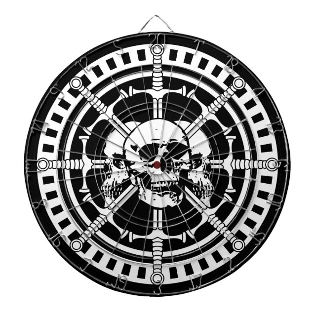Schädel mit Schwertern Dartscheibe (vorne)