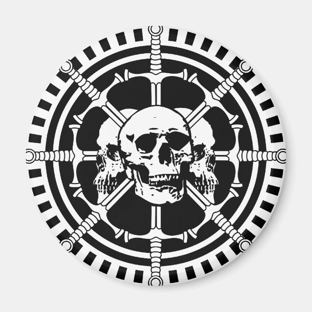 Schädel mit Schwertern Magnet (Vorne)