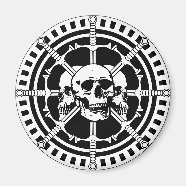 Schädel mit Schwertern Magnet (Vorne)