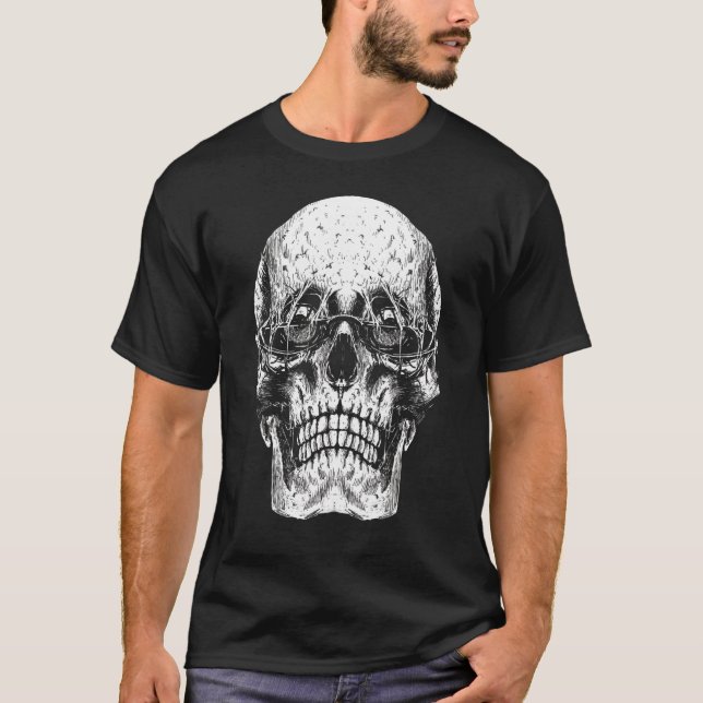 Schädel mit Sonnenbrille Goth Punk Grunge Horror C T-Shirt (Vorderseite)
