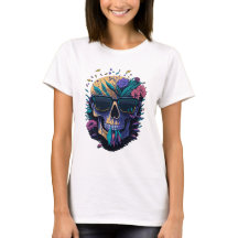 Schädel mit Sonnenbrille und Blume