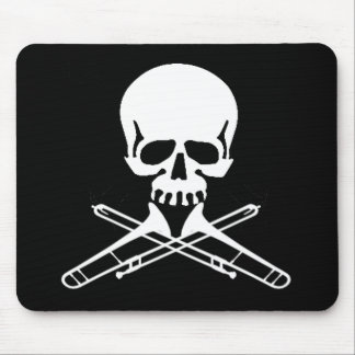 Schädel mit Trombones als gekreuzten Knochen Mousepad