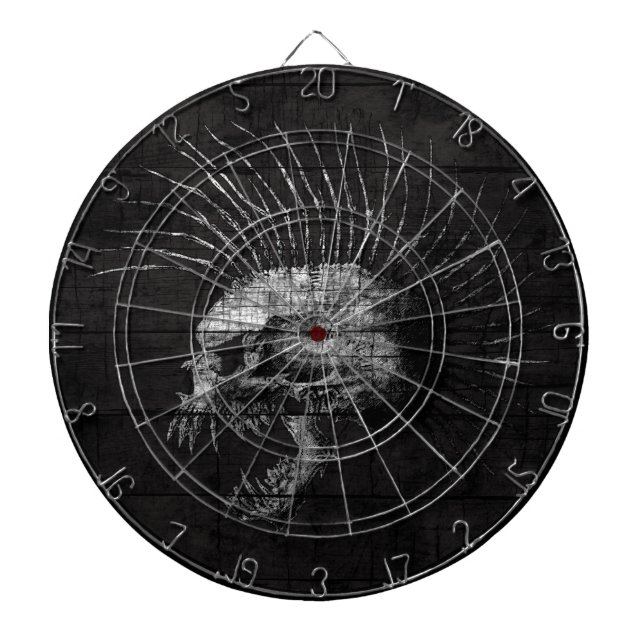 Schädel-Mohikaner Dartscheibe (vorne)