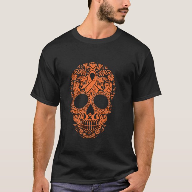 Schädel Multiple Sklerose-Bewusstsein MS-Bewusstse T-Shirt (Vorderseite)