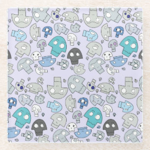 Schädel-Muster Glasuntersetzer