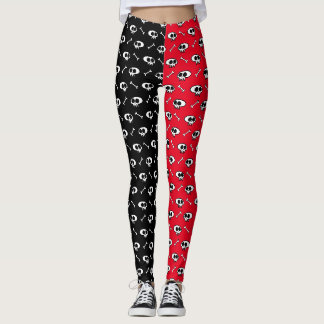Schädel "n Knochen (schwarz/rot) Leggings