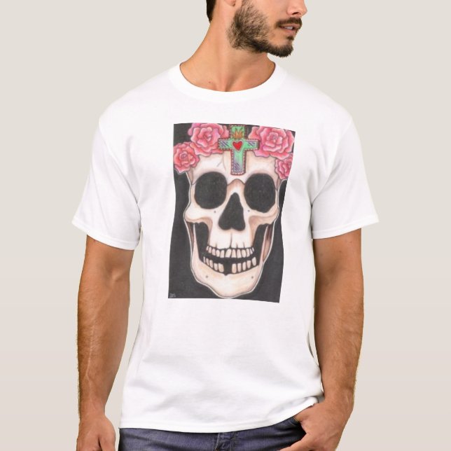 Schädel-'n-Rosen-T - Shirt (Vorderseite)