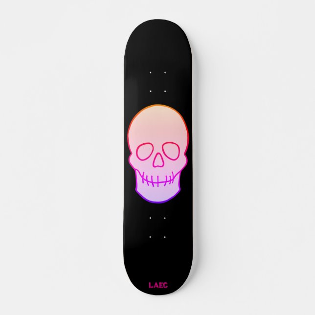 Schädel - Neonleuchte Skateboard (Vorne)