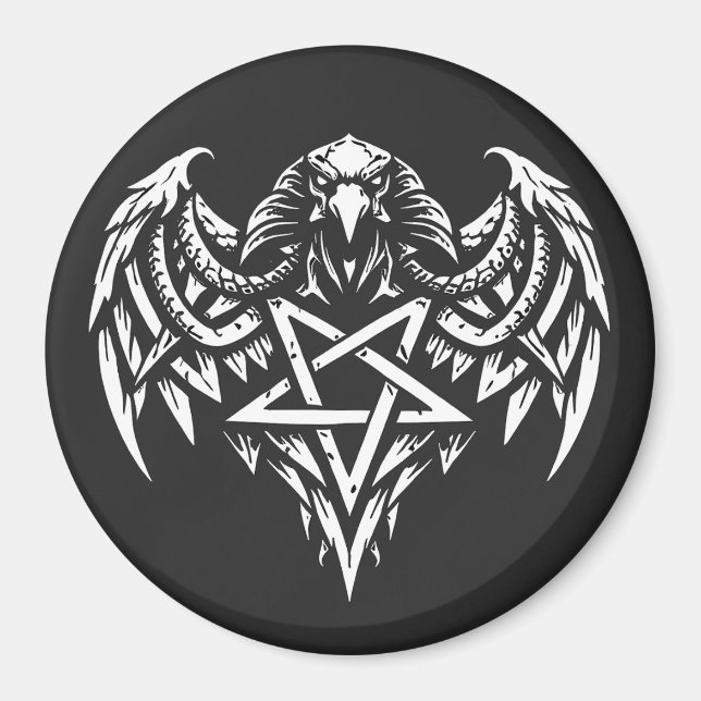 Schädel-Pentagramm-Tribal von BurnsInhell Magnet (Vorne)