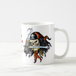 Schädel-Pirat mit Klinge und Haken durch Al Rio Tasse