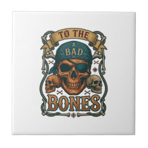 Schädel-Piratenschädel-Bandana-Seil-Totenkopf Fliese