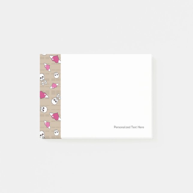 Schädel Post-it Klebezettel (Vorderseite)