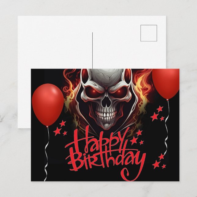 Schädel Postkarte (Vorne/Hinten)