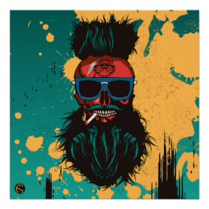Schädel-Punk-Hipster G-Skulls Poster