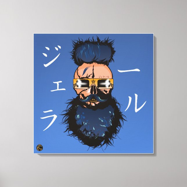 Schädel-Punk-Hipster-Todeskopf Leinwanddruck (Vorderseite)