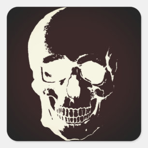 Schädel Quadratischer Aufkleber