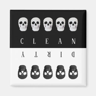 Schädel reinigen dreckige Schwarz-weiße Reversib Magnet