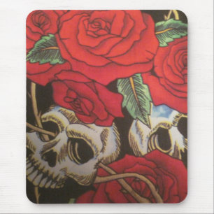 Schädel/Rosen Mousepad