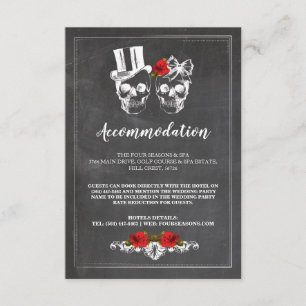 Schädel Rosen Rustikale Unterkunft Hochzeitskarten Begleitkarte