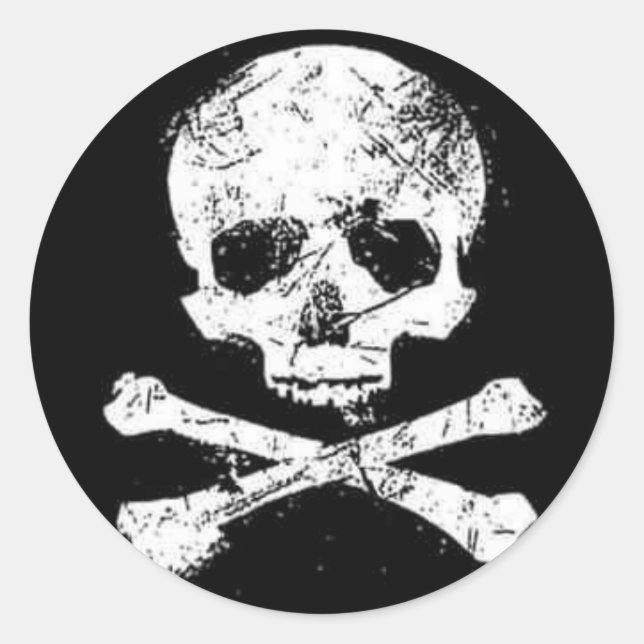 Schädel Runder Aufkleber (Vorderseite)