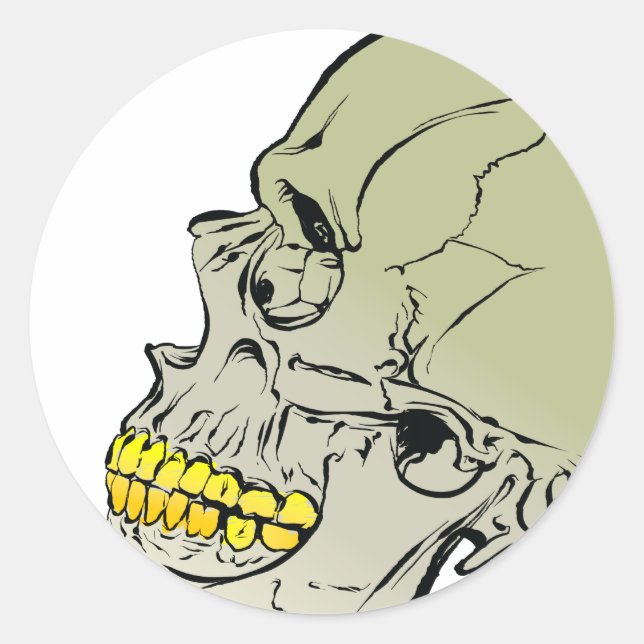 Schädel Runder Aufkleber (Vorderseite)