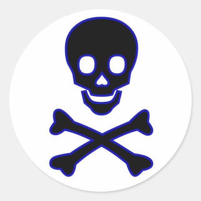 Schädel Runder Aufkleber (Vorderseite)