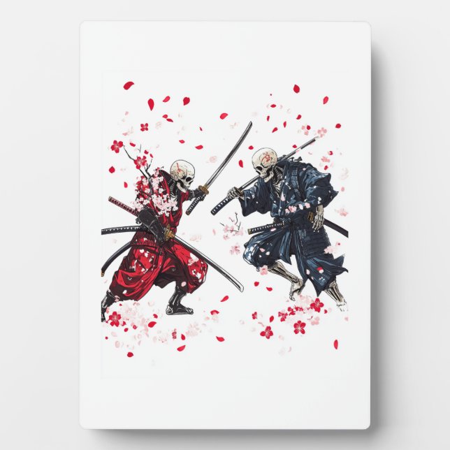 Schädel-Samurai-Duell Fotoplatte (Vorderseite)
