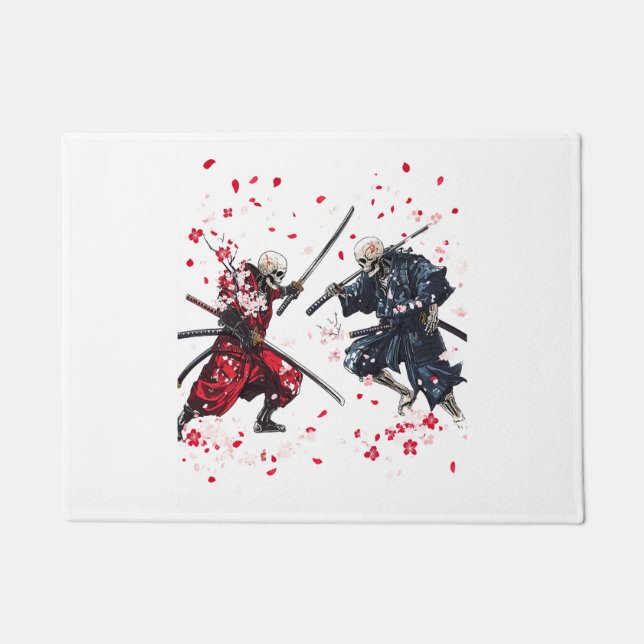 Schädel-Samurai-Duell Fußmatte (Vorderseite)