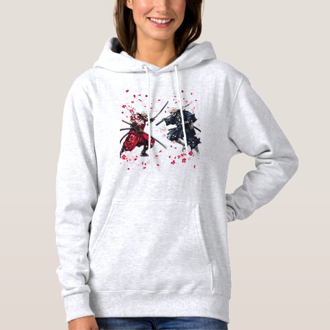Schädel-Samurai-Duell Hoodie (Vorderseite)